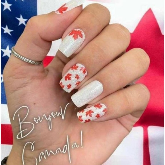 Color Street Bonjour, Canada Nail Strip 100% Real Nail Polish Limited Edition - Picture 1 of 5